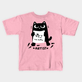 Artist cat Kids T-Shirt